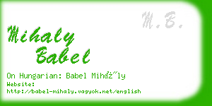 mihaly babel business card